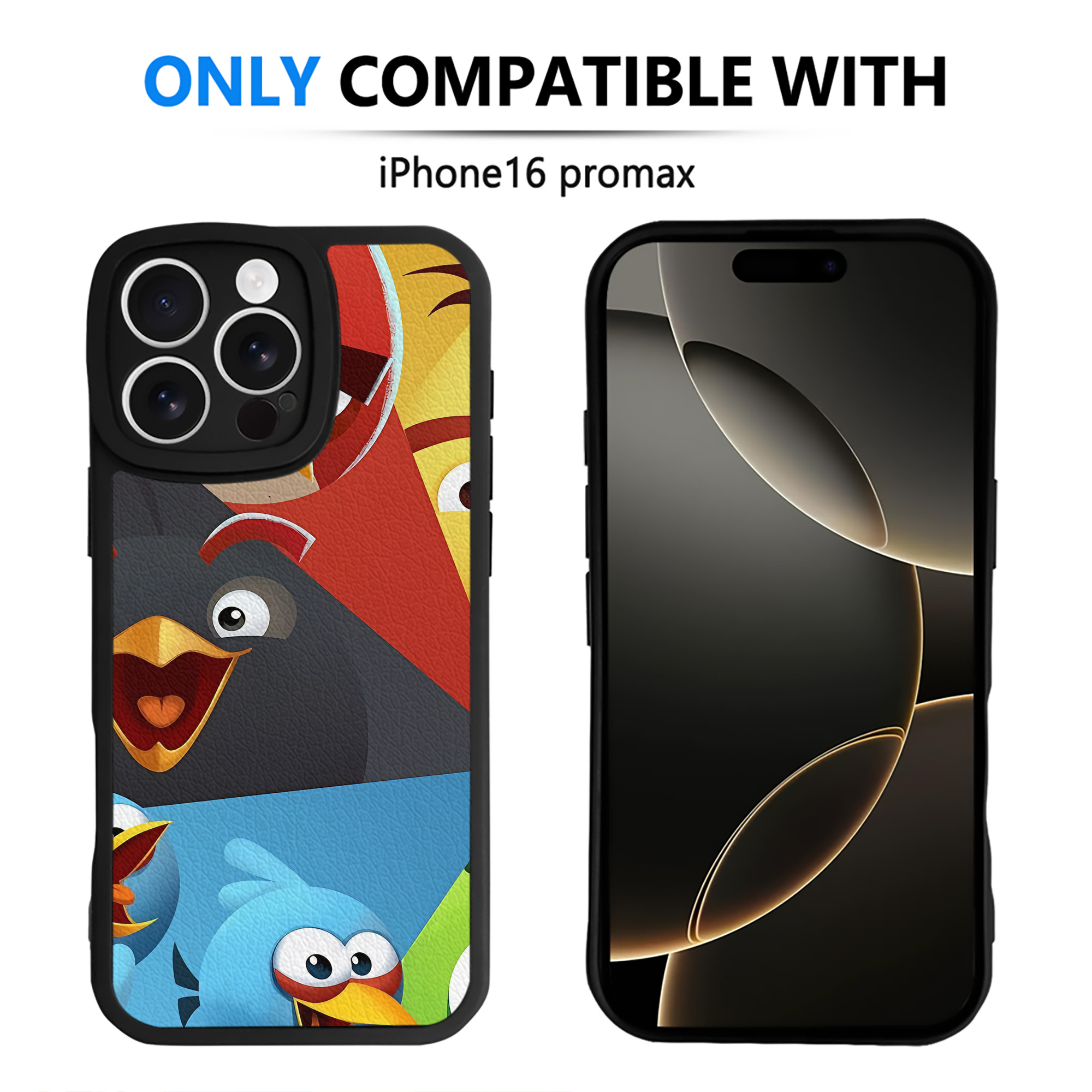 （画像用） Angry Birds アングリーバード 【iPhone 16シリーズ対応】シリコンスマホケース（レザー調） 材質：シリコン
